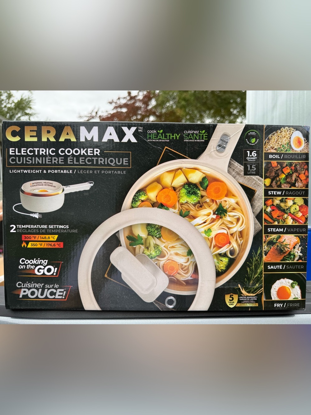 Ceramax Electric Cooker in Light Beige - Portable Cooking